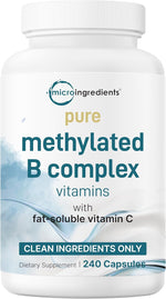 Micro Ingredients 2 Pack Pure Methylated B Complex, 480 Capsules | 11-in-1 Formula with B12, Thiamin, Folate, Inositol, Choline, & Vitamin C | Filler Free | Non-GMO - Image 9