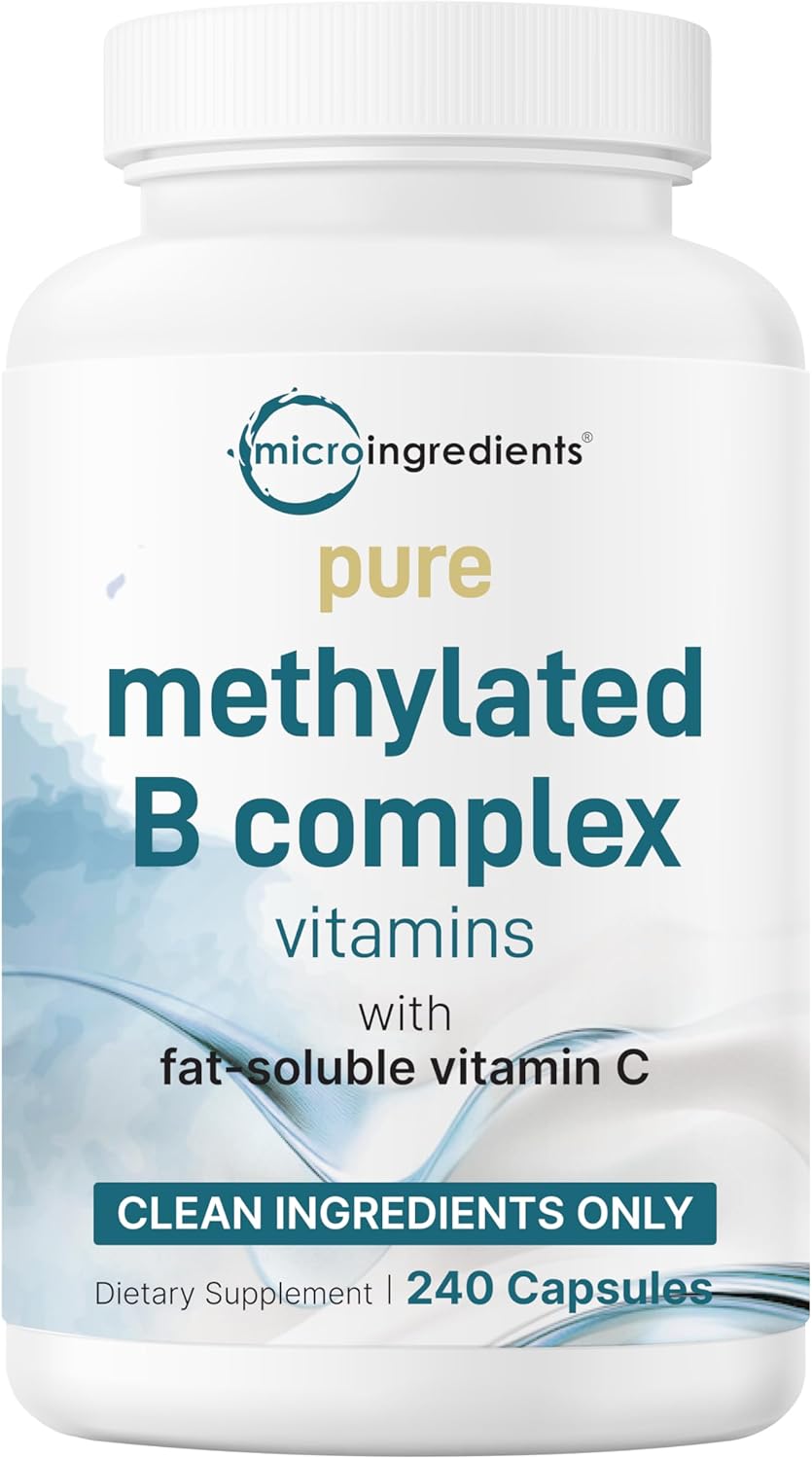 Micro Ingredients 2 Pack Pure Methylated B Complex, 480 Capsules | 11-in-1 Formula with B12, Thiamin, Folate, Inositol, Choline, & Vitamin C | Filler Free | Non-GMO - Image 9