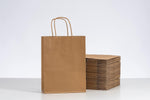 Racetop brown gift bags front view in bulk pack