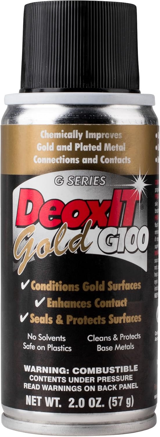 CAIG Laboratories DeoxIT GOLD G100S-2 Spray two ounce bottle front view premium electronic contact conditioner