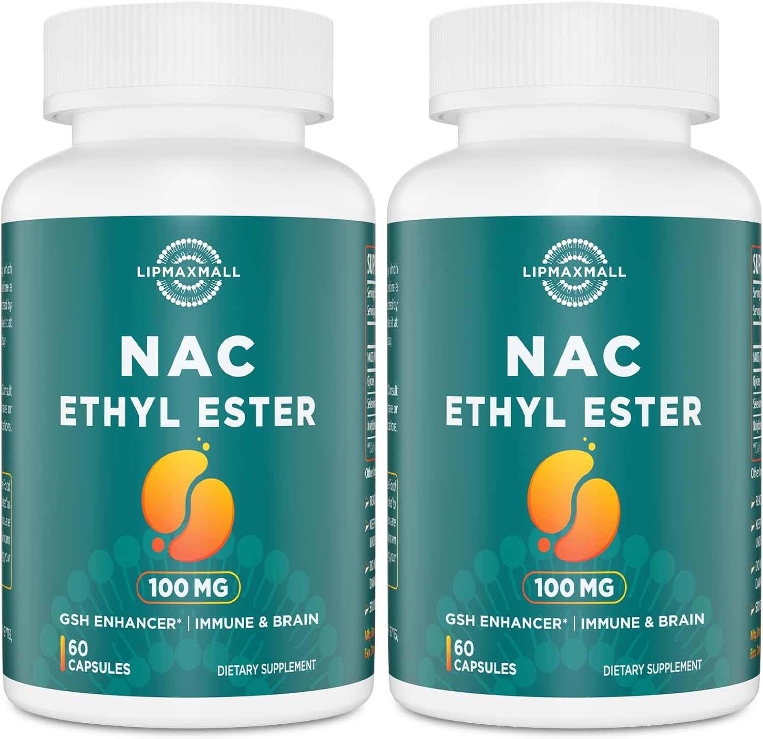N-Acetyl Cysteine Ethyl Ester 100mg-More Absorption Than 1000mg NAC-with Glycine 600mg-Benefit Glutathione-Good for Immune System & Antioxidant for Adults,NACET(60 Capsules-2 Pack) - Image 1