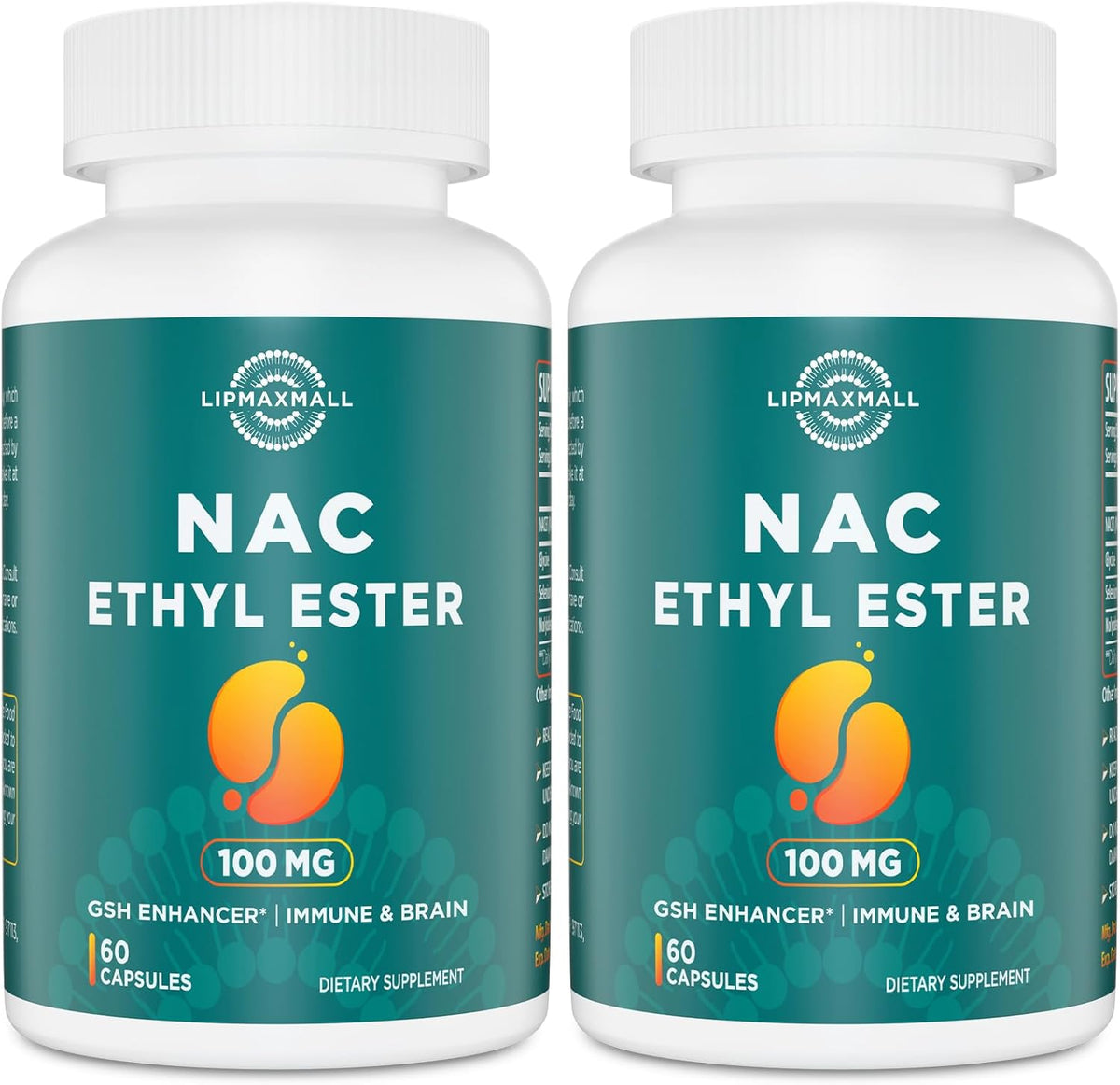 Lipmaxmall N-Acetyl Cysteine Ethyl Ester front view of bottle