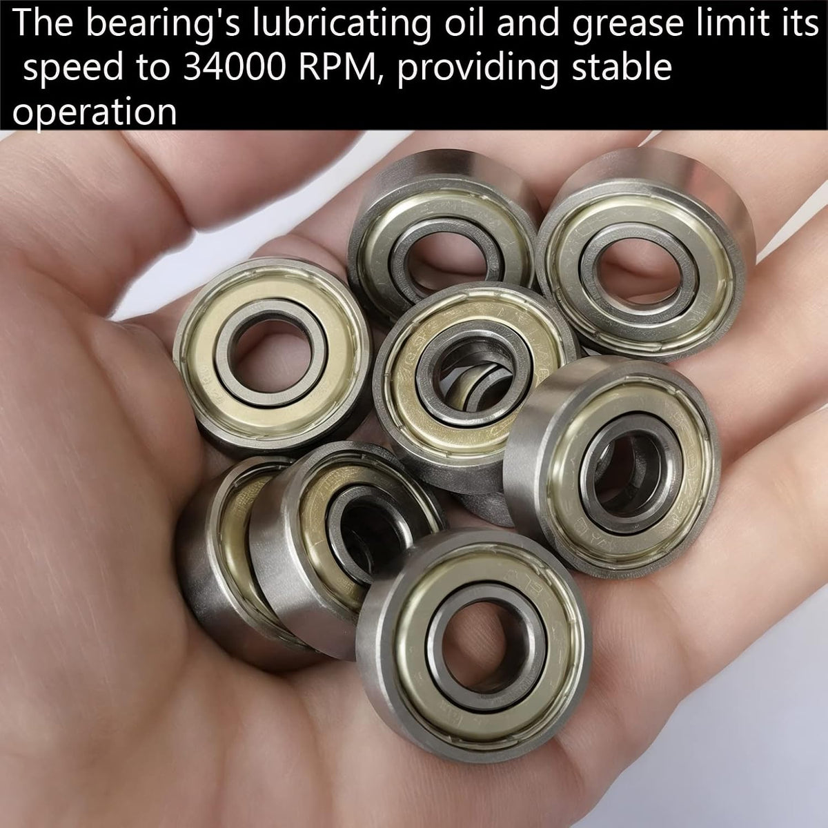 Double metal shielded 8x22x7mm bearing side angle