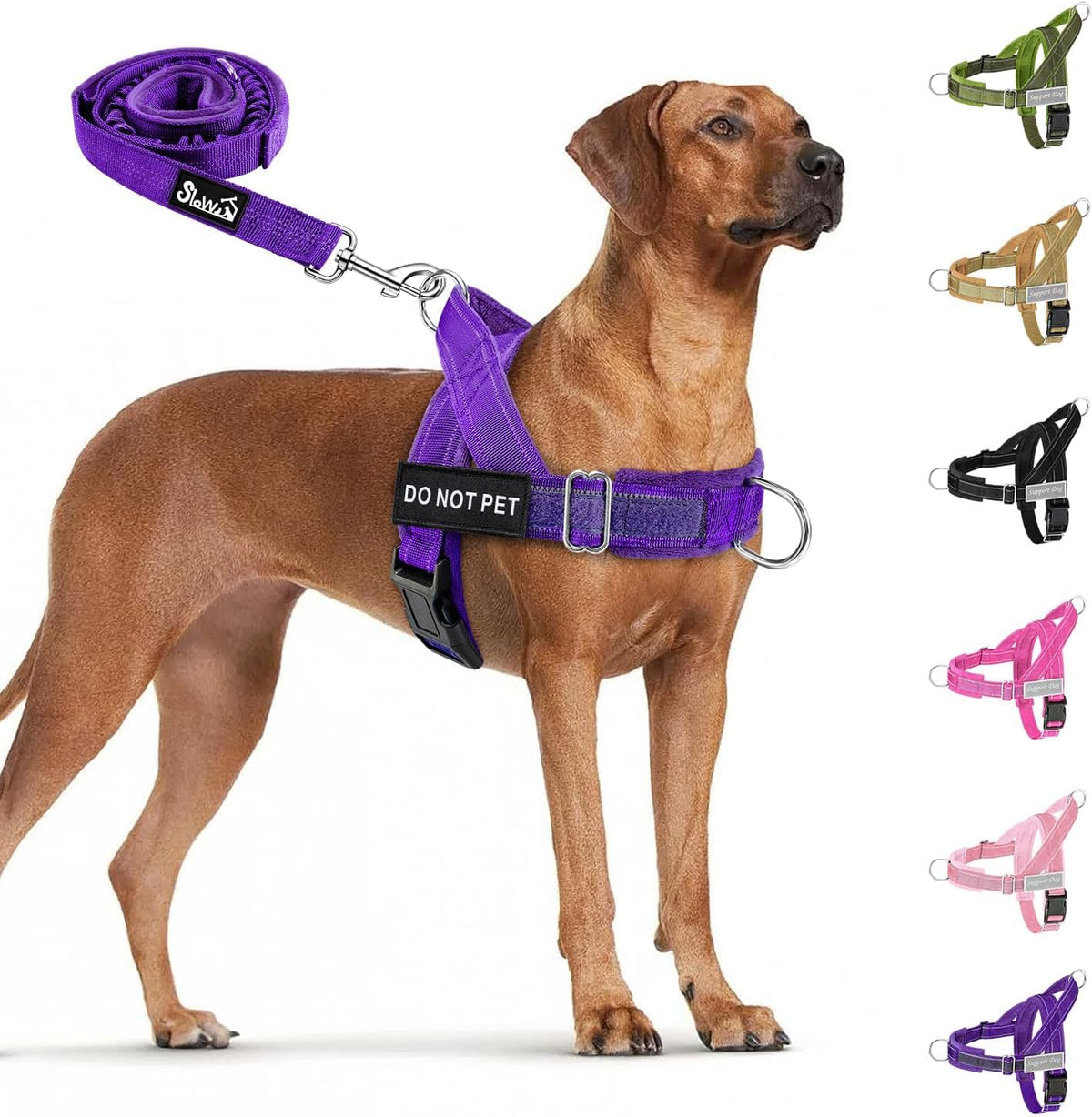 SlowTon No Pull Dog Harness - Heavy Duty Dog Harness and Leash Set for Medium Large Dogs, Reflective Tactical Harness with Soft Padded and Front Clip for Easy Walk and Training (Black L) - Image 9