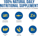 SynergyLabs Shed-X Dermaplex daily dog oil nutritional supplement packaging.
