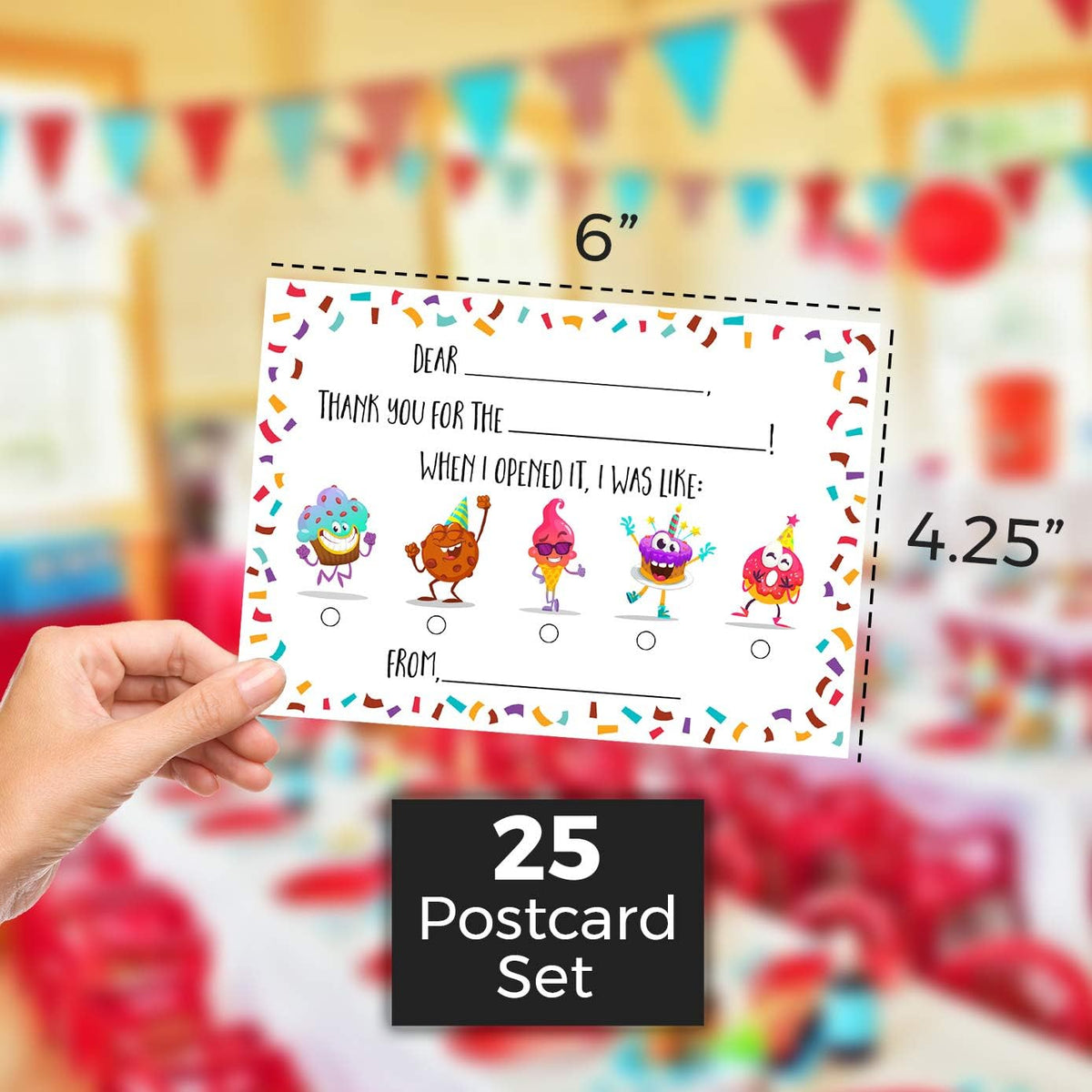 Honeyplum Kids Thank You Postcards fill in the blank prompts layout