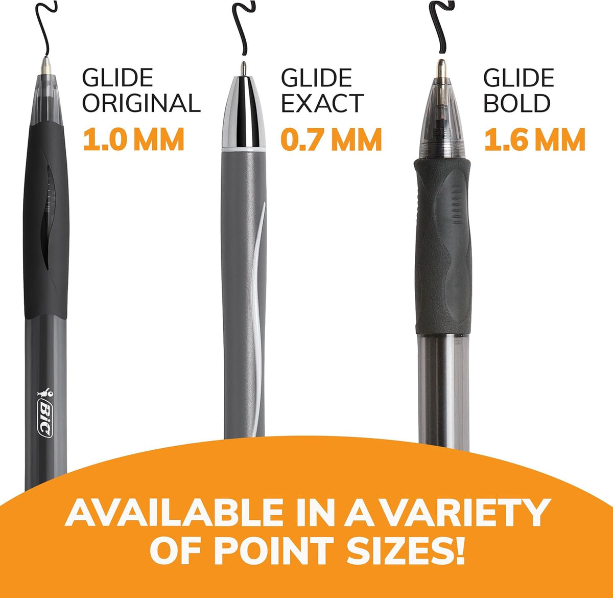 BIC Glide Bold Black Ballpoint Pens, Bold Point, 1.6 mm, 12-Count - Image 9