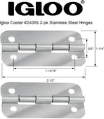 Igloo 24005 stainless steel hinges set with mounting screws