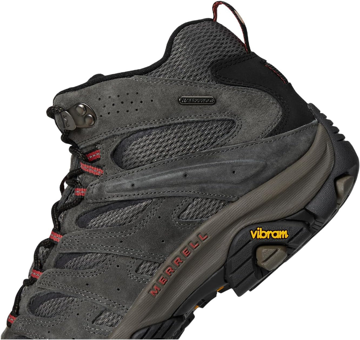 Merrell men's moab 3 mid waterproof hiking boots ankle collar detail