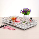 Hipiwe silver mirrored tray dimensions and scale view
