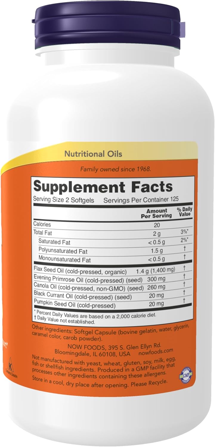 Now Foods Omega 3-6-9 supplement label details