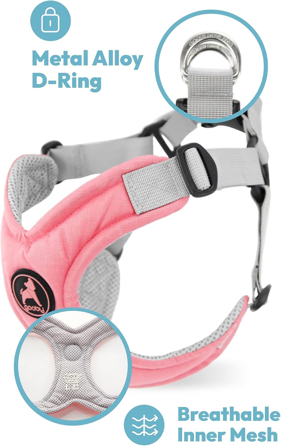 Gooby step in dog harness x large displaying choke free v neck structure