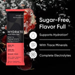 Sugar free hydration powder packets nutrition facts and ingredients label back view