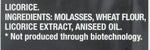 Back of Panda All Natural Soft Black Licorice packaging displaying the four natural ingredients list