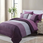 Wongs Bedding purple striped patchwork comforter close-up