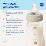 MAM 6oz Pure Glass Feel Good Anti-Colic 0+ Months Baby Bottle, 3 Pk, Unisex - Image 6