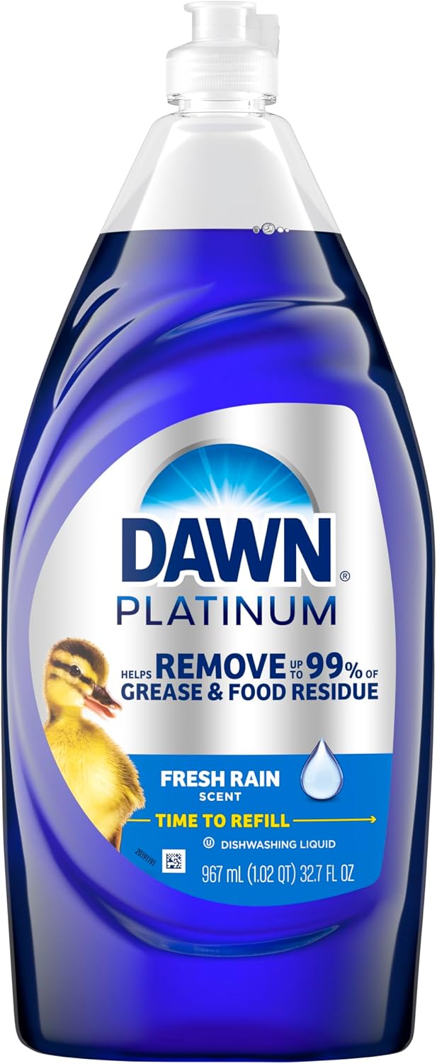 Dawn Platinum Dish Soap Fresh Rain Scent Liquid Dishwashing Detergent, Powerful Dawn Dish Soap for Tough Grease Removal, 30 oz - Image 10