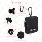 Winpaws black puppy training pouch opening with secure closure holding small training rewards.