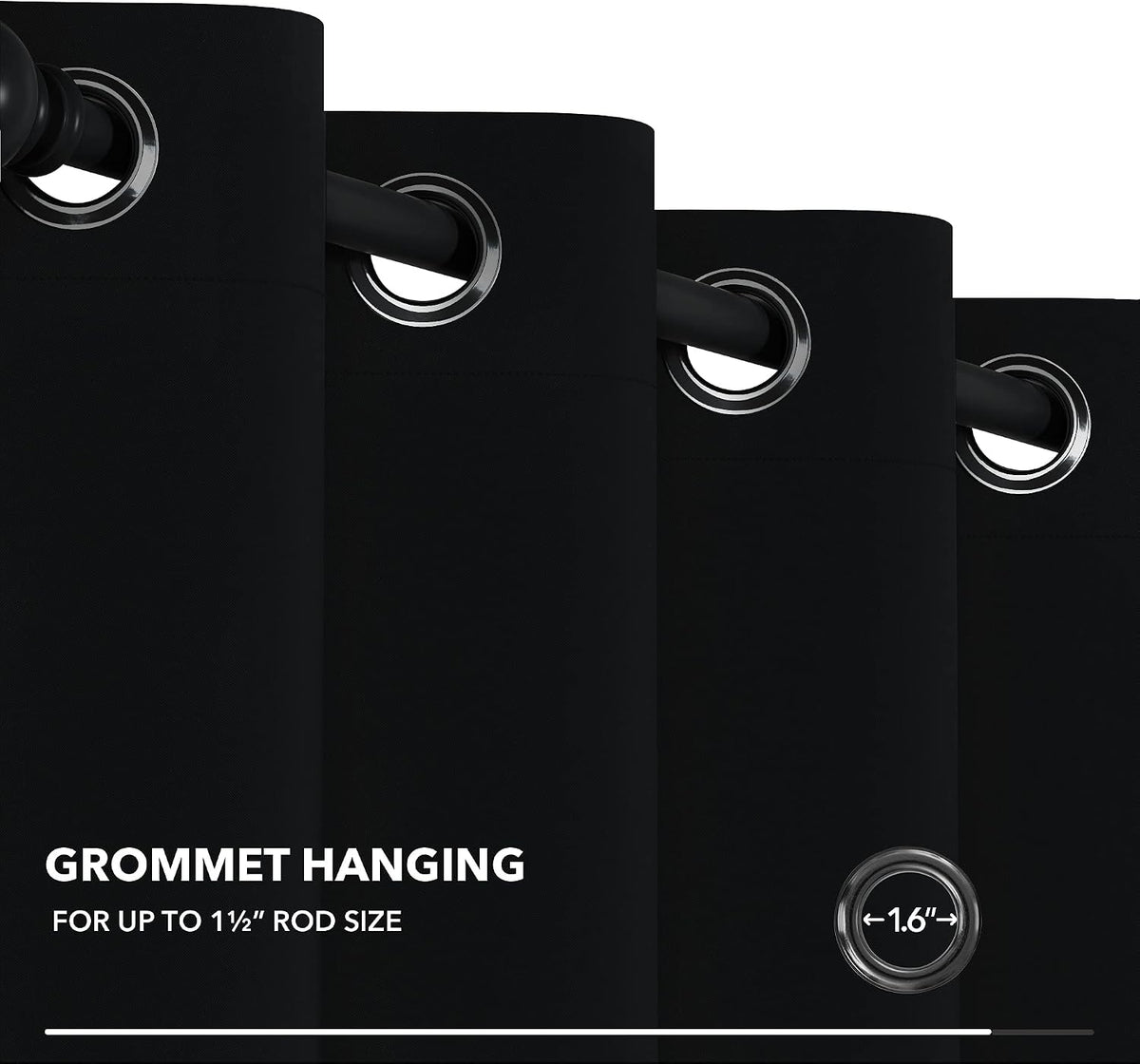 Deconovo room darkening curtain top grommet ring detail