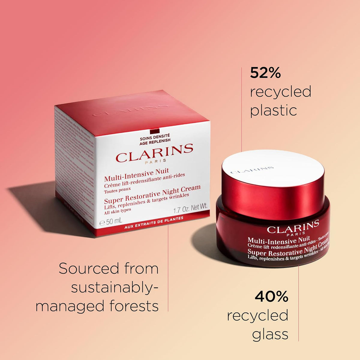 Clarins Super Restorative collection set lifestyle display