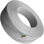 Tupavco phone cable roll front view showing bulk white telephone extension line wire.