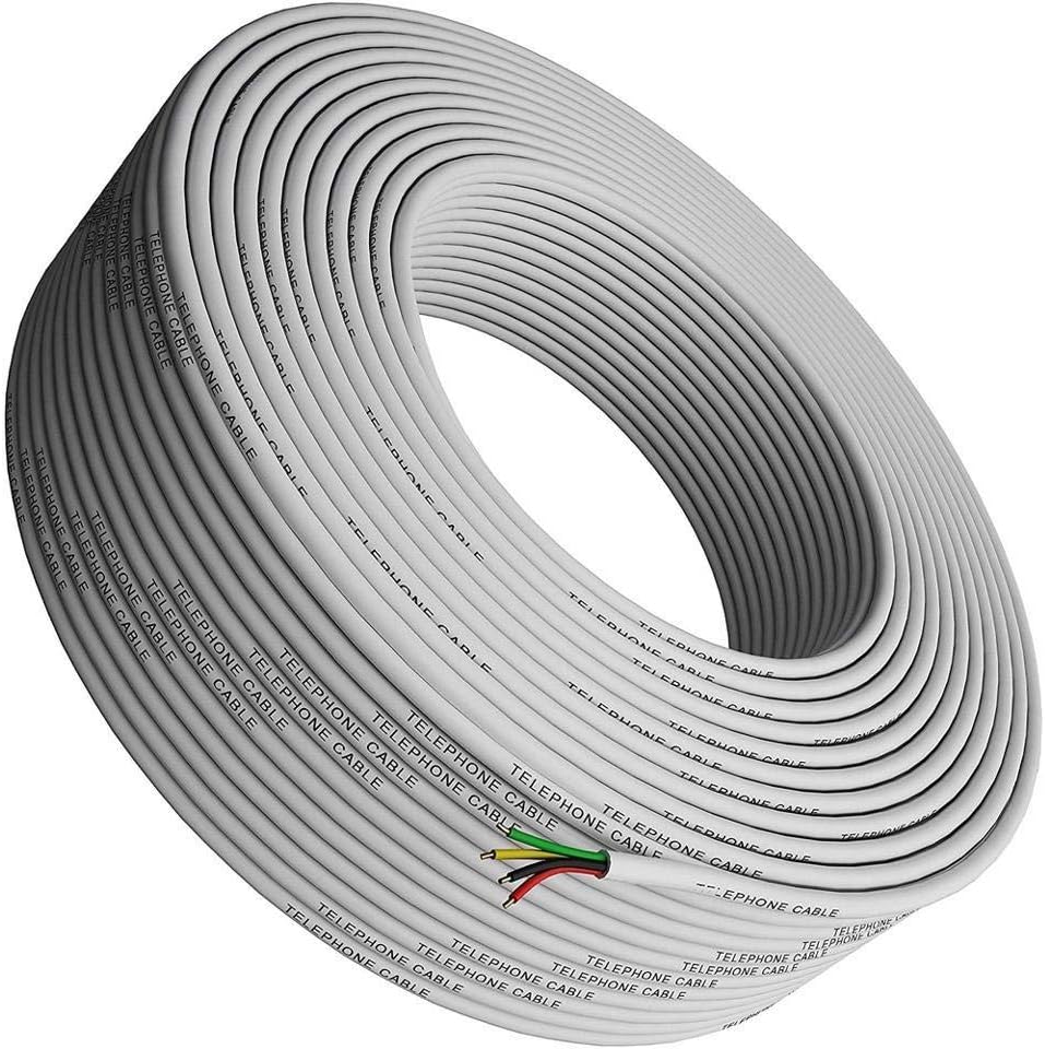 Tupavco phone cable roll front view showing bulk white telephone extension line wire.
