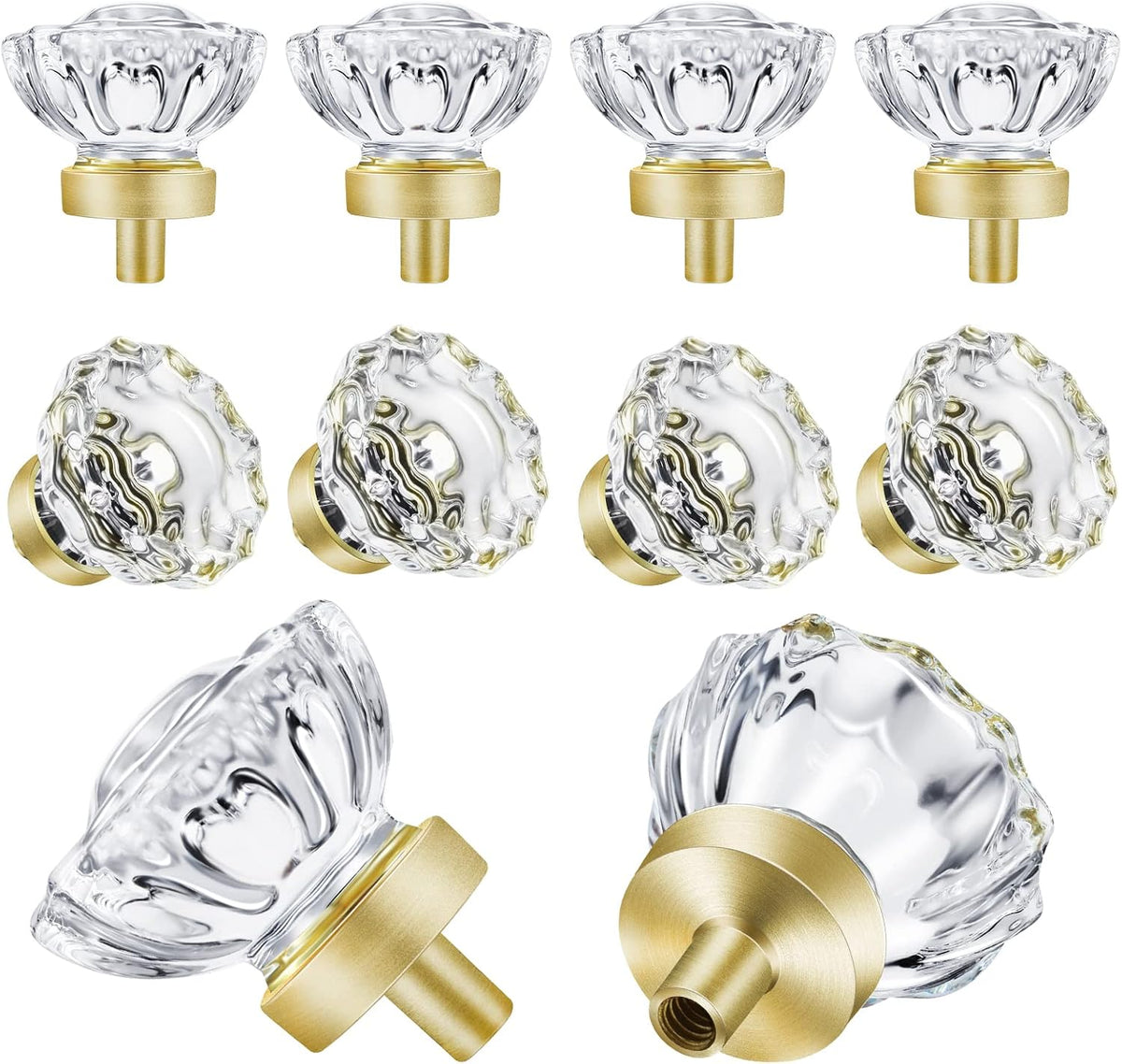 8 Pack Brushed Nickel Cabinet knobs, Glass Cabinet Knobs and Pulls | Vintage Crystal Knobs for Dresser Drawer - Image 12