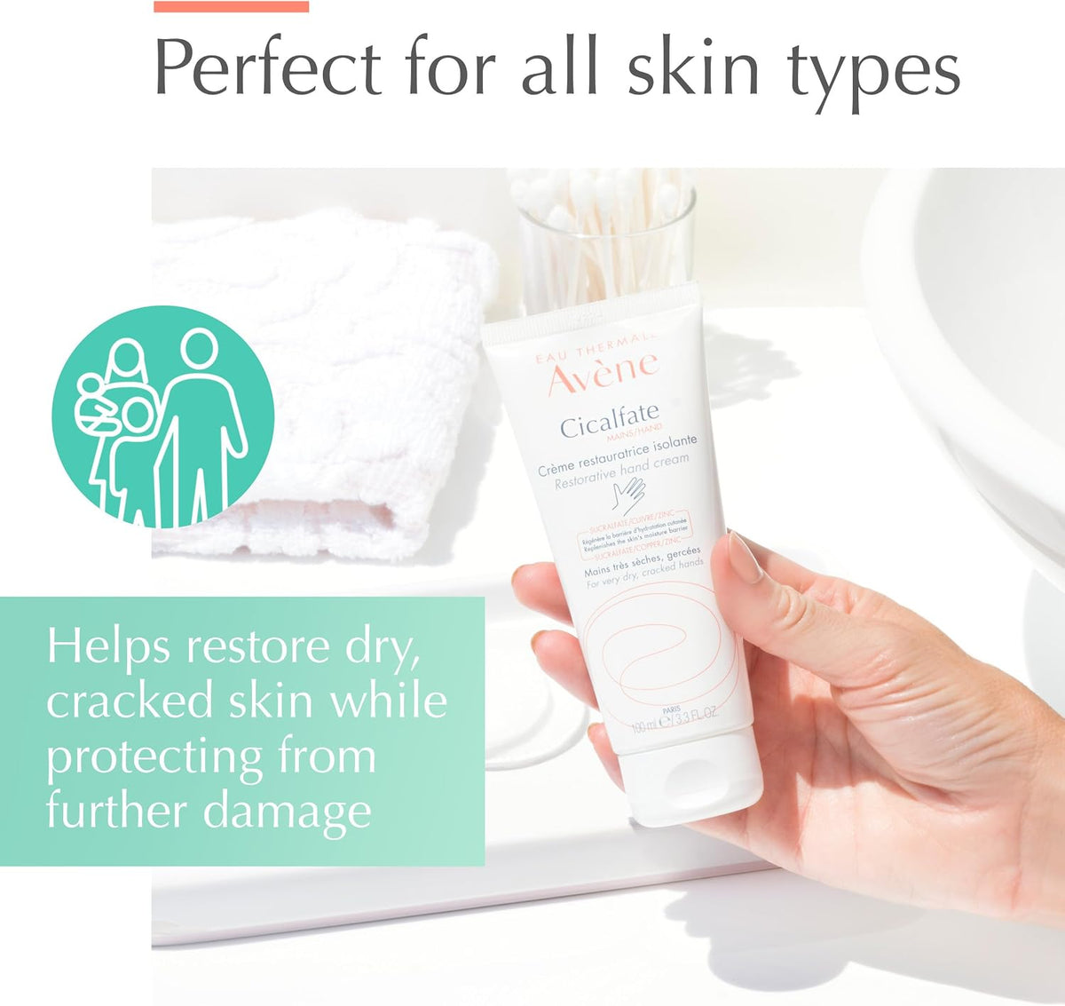 Avène Cicalfate hand cream for dry cracked skin texture