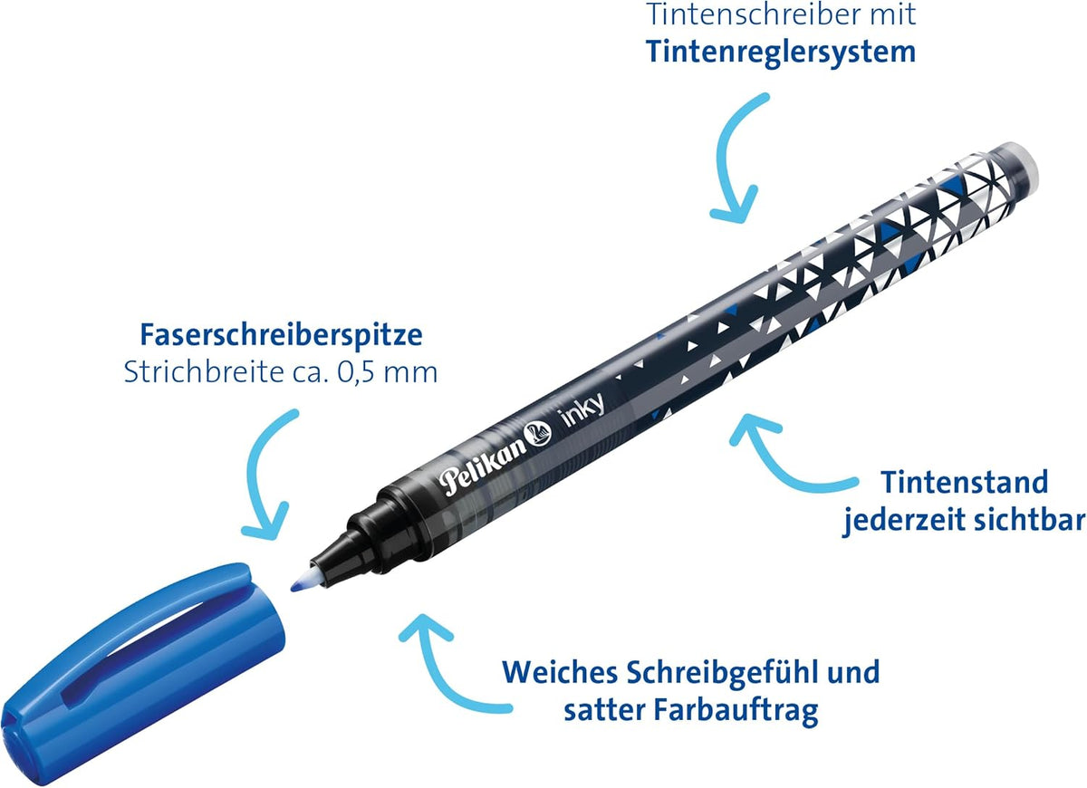 Pelikan writing instrument angle view showing blue cap