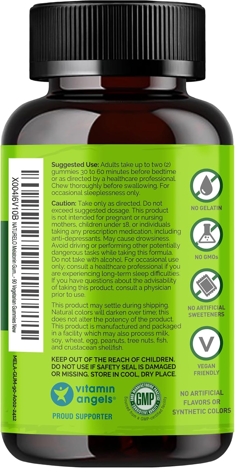 Naturelo Melatonin Gummies quality assurance and manufacturing certification badge