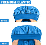 WOZUTUNT long hair satin cap close up of fabric