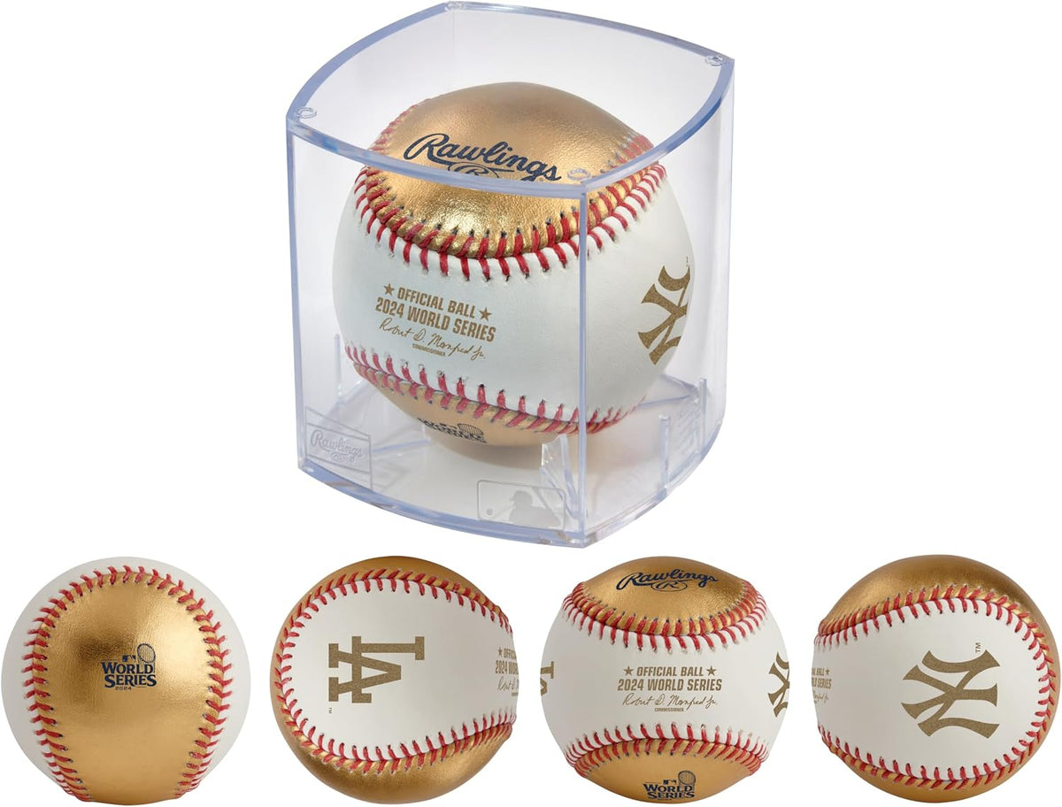 Rawlings 2024 World Series dueling baseball displayed for memorabilia fans