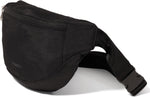 Side profile showing the slim 1.75-inch depth and water-resistant nylon texture