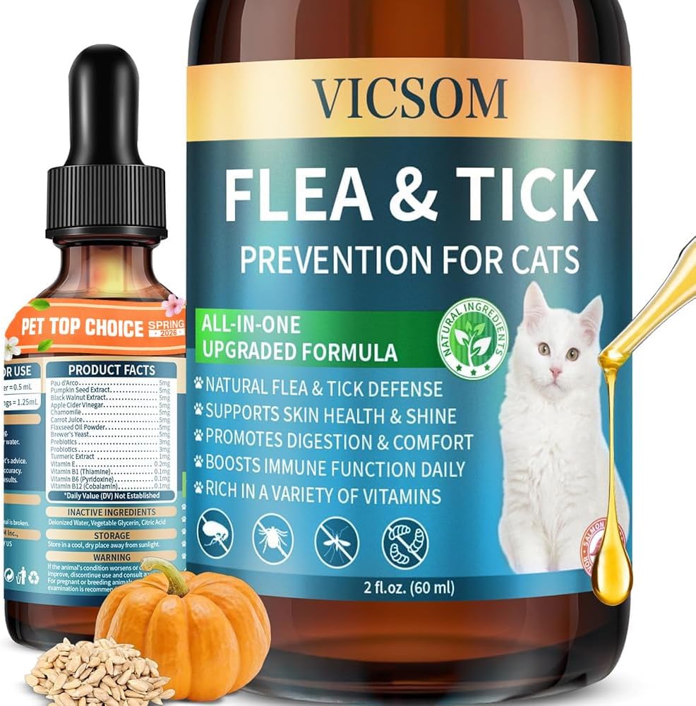 Carmelie natural flea and tick prevention for cats front view bottle