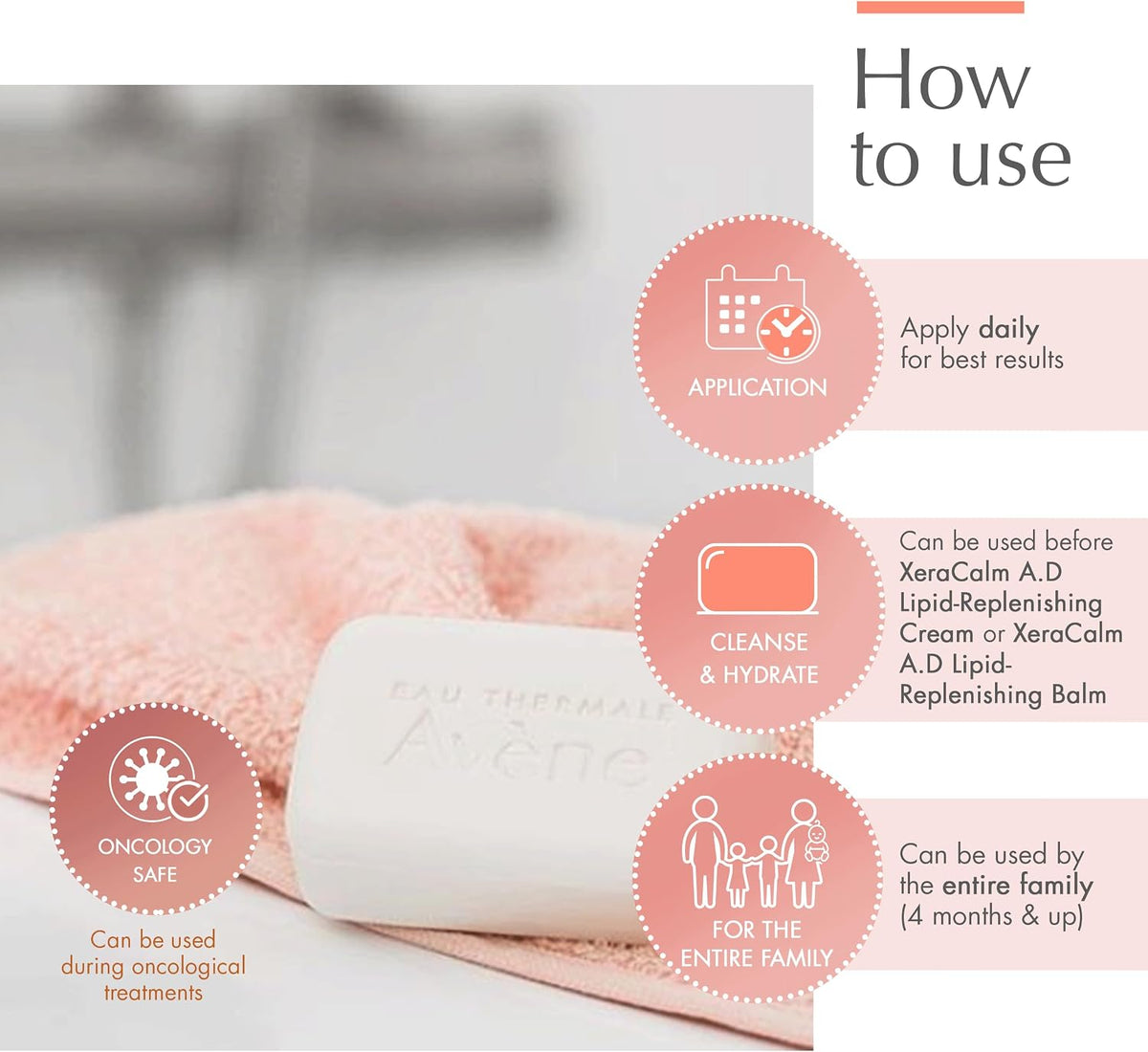 Avene fragrance-free eczema skincare bar in original box