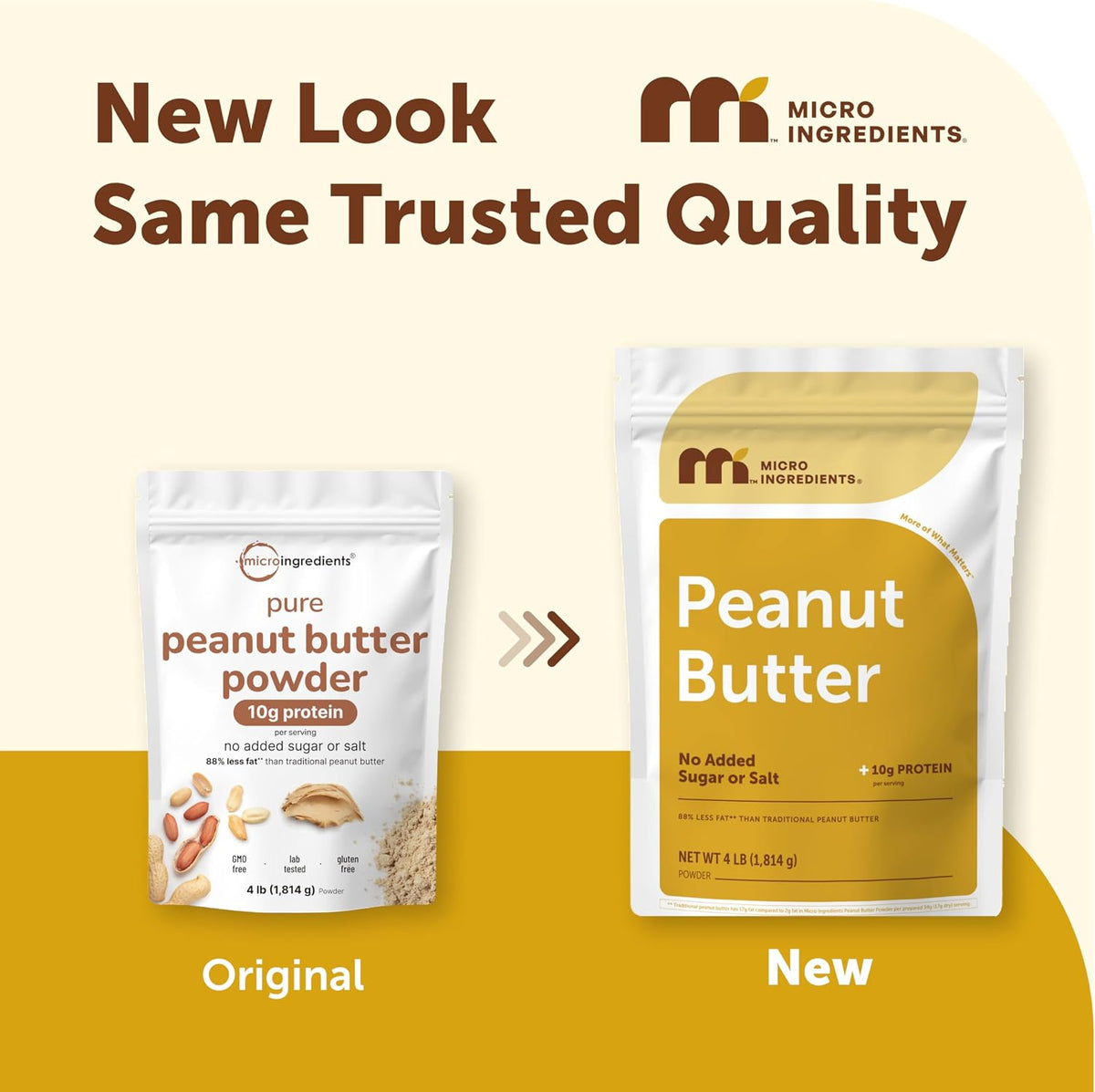 Micro Ingredients powdered peanut butter net weight label