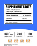 BulkSupplements 240 count colostrum capsules bottle side profile