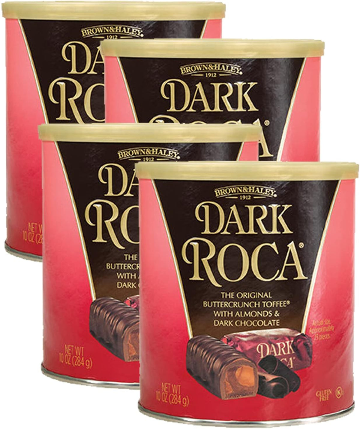 Almond Roca Pack of 4 Canisters - 10oz Individually Wrapped Chocolate Candy - Classic Buttercrunch Toffee with Almonds - Gluten Free, Kosher, Chocolate - Image 11