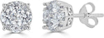 Fifth and fine round diamond stud earrings front view luxury jewelry