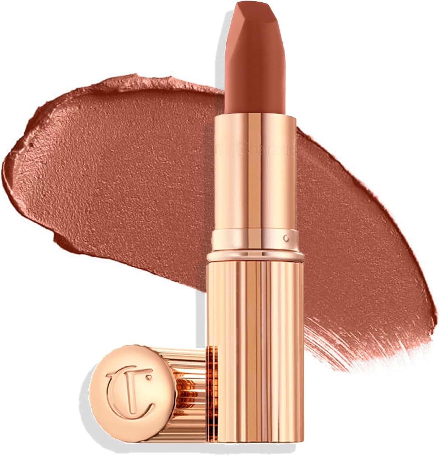 Charlotte Tilbury Matte Revolution Lipstick in rose gold tube front view