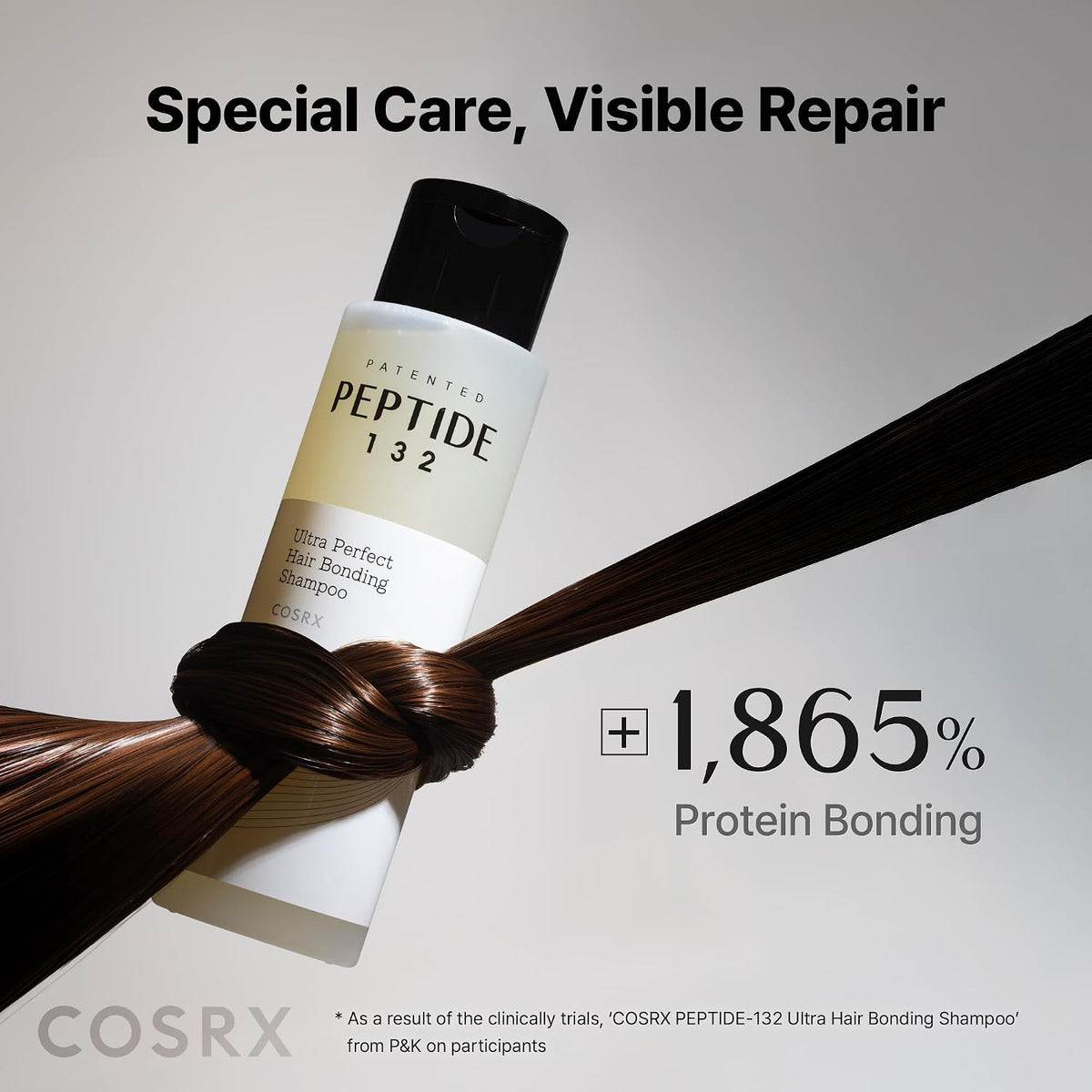 COSRX PEPTIDE-132 Ultra Perfect Hair Bonding Treatment deep conditioning squeeze bottle.