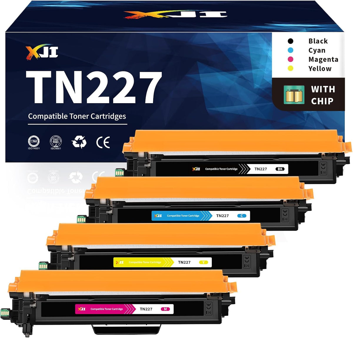 XJI compatible toner cartridges front view box