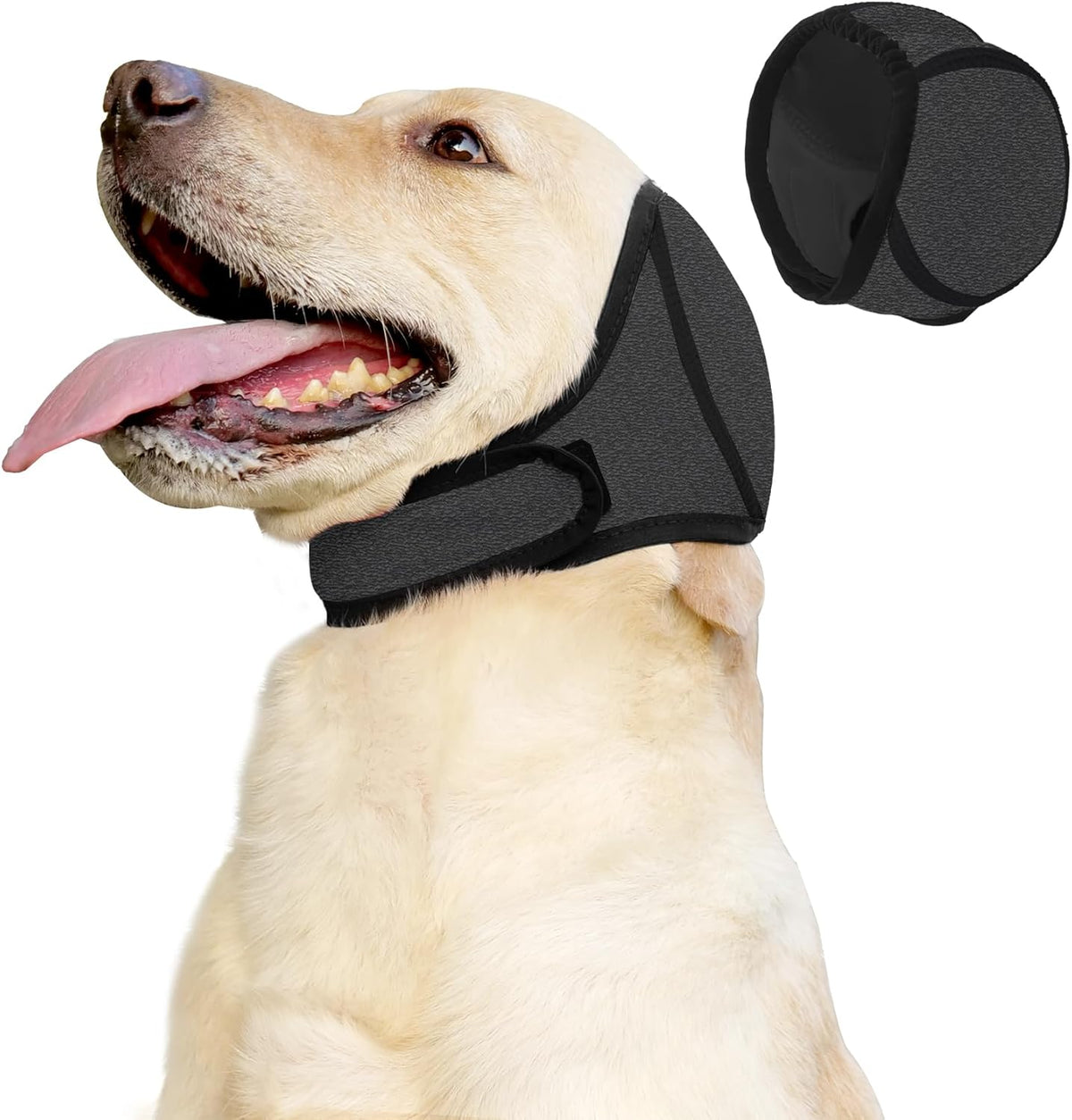 Johnbolin dog ear muffs and no shake ear wrap front view in grey