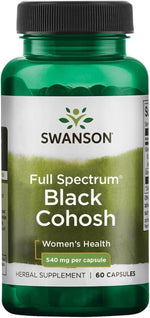Swanson Black Cohosh 540 Milligrams 60 Capsules front view of bottle