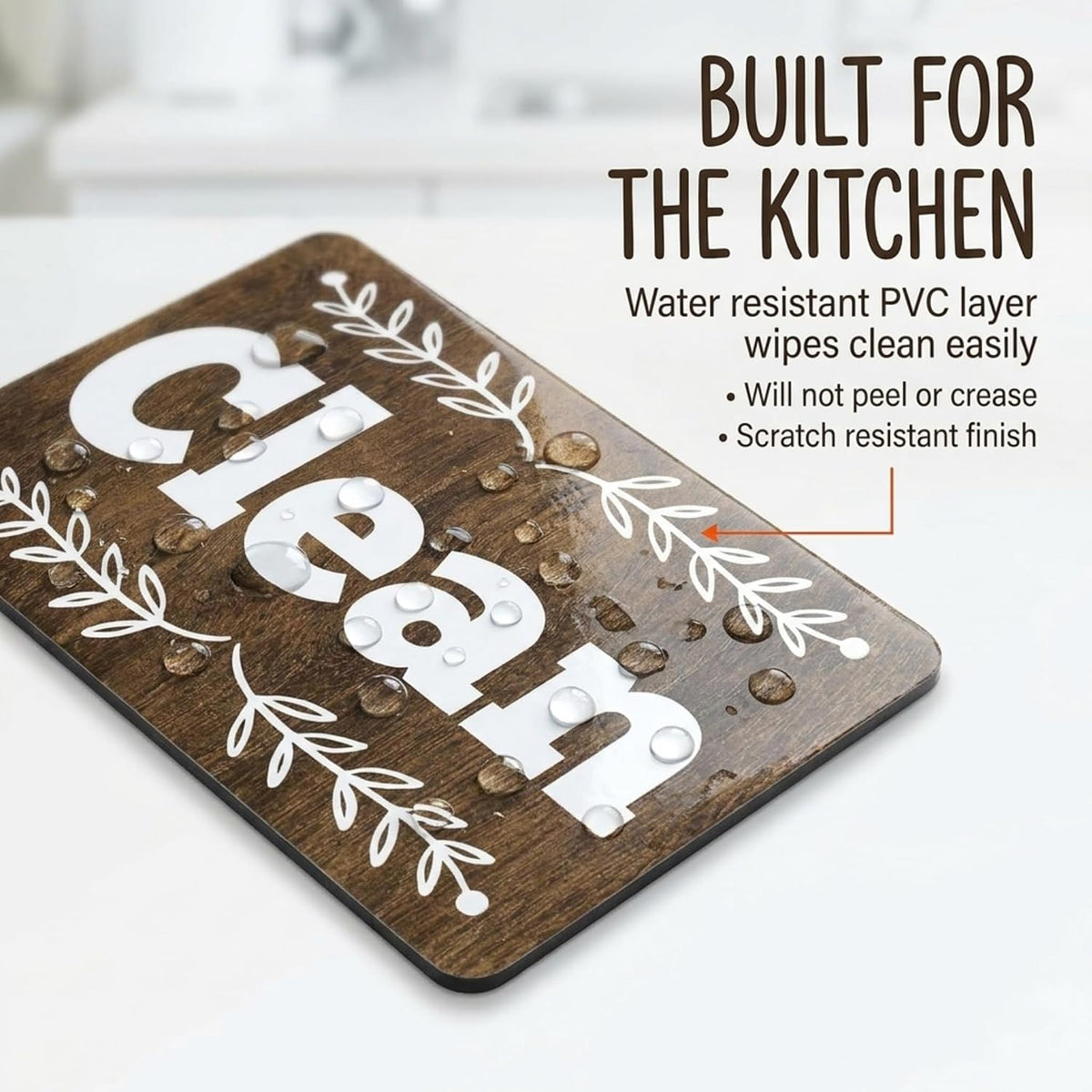 Performore Clean Dirty Dishwasher Magnet displayed alongside the bonus adhesive metal plate.