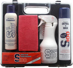 S S100 12000C Motorcycle Detailing Kit front view showing storage case and bottles