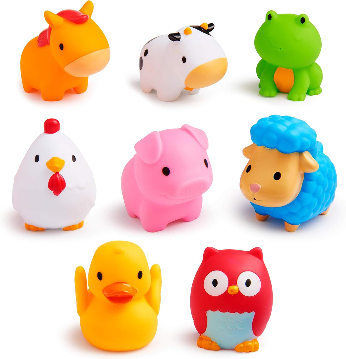 Munchkin baby bath toys farm animal squirters 8 pack box front view