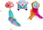 Catstages Festival 3 Pack Interactive Catnip Cat Toys with Crinkle Sounds, Flinger, & Feathers for Play, Batting & Chasing - Image 9