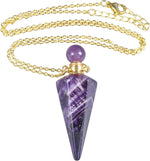 TUMBEELLUWA Crystal Perfume Bottle Necklace for Women Men | Faceted Crystal Point Necklace, Essential Oil Diffuser Vial Necklace, Openable Locket Bottle Jewelry for Daily Wear - Image 9