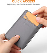 Buffway Mens Slim Wallet, Minimalist Thin Front Pocket Leather Credit Card Holder with RFID Blocking for Work Travel - Image 3